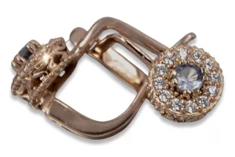 Vintage náušnice s 14k 585 Pink Gold Vec191 Alexandrite Rubin Emerald Sapphire ...