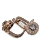 Ruso soviético rosa rosa 14k 585 pendientes de oro vec191 alejandrita rubí esmeralda zafiro ...
