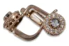 Vintage rose pink 14k 585 gold earrings vec191 alexandrite ruby emerald sapphire ...