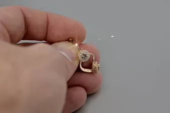 Βίντεζ σκουλαρίκια από 14k 585 ροζ χρυσό vec191 αλεξανδρίτη ρουμπίνι σμαράγδι σαφείρι ...