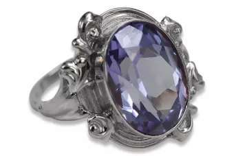 Russischer sowjetischer Silber Ring 925 Alexandrit-Rubin-Smaragd-Saphir-Zirkon vrc100s