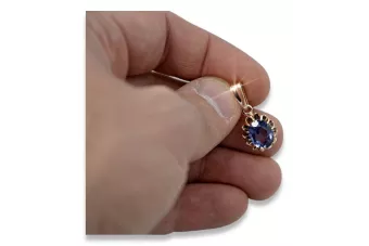 Vintage rose 14k 585 gold alexandrite ruby emerald sapphire zircon ... pendant vpc013