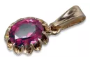 Russische sowjetische Rose 14k 585 Gold Alexandrit Rubin Smaragd Saphir Zirkon ... Anhänger vpc013