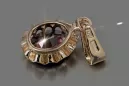Russische sowjetische Rose 14k 585 Gold Alexandrit Rubin Smaragd Saphir Zirkon ... Anhänger vpc013