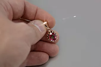 Vintage rose 14k 585 gold alexandrite ruby emerald sapphire zircon ... pendant vpc013