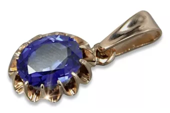 Russische sowjetische Rose 14k 585 Gold Alexandrit Rubin Smaragd Saphir Zirkon ... Anhänger vpc013