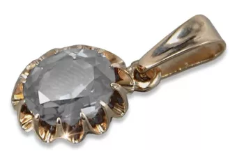 Russische sowjetische Rose 14k 585 Gold Alexandrit Rubin Smaragd Saphir Zirkon ... Anhänger vpc013