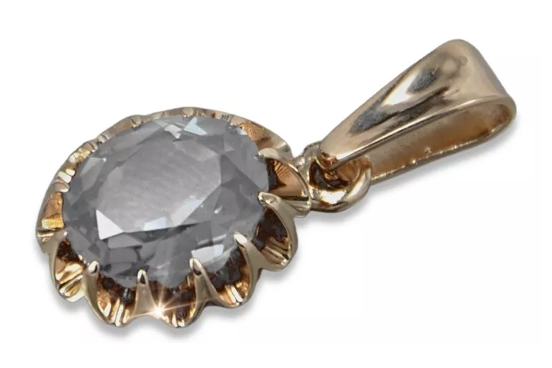 Russische sowjetische Rose 14k 585 Gold Alexandrit Rubin Smaragd Saphir Zirkon ... Anhänger vpc013