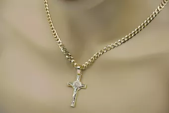 Goldenes katholisches Kreuz ★ russiangold.com ★ Gold 585 333 Niedriger Preis