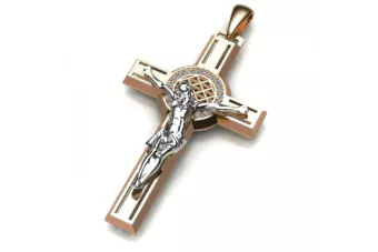 Crucea ★ Catolică de Aur russiangold.com ★ Aur 585 333 Preț scăzut