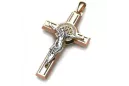 Złoty krzyż Katolicki 14k 585 zawieszka krzyżyk z Jezusem czerwone białe złoto ctc027rw