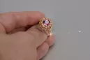 Ruso Soviet rosa 14k 585 oro Alejandrita Rubí Esmeralda Zafiro Zircón anillo vrc059