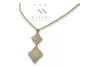 Italian 14k Gold modern leaf pendant & Snake chain cpn001yw&cc019y
