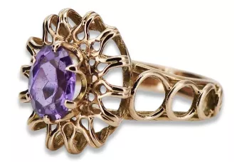 Russian Soviet rose 14k 585 gold Alexandrite Ruby Emerald Sapphire Zircon ring  vrc032