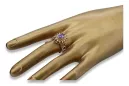 Русское советское кольцо из золота 14 карат 585 пробы с александритом, рубином, изумрудом, сапфиром и цирконом vrc032