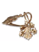 Boucles d'oreilles feuilles en or rose 14k 585 URSS Vintage ven047
