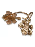 Boucles d'oreilles feuilles en or rose 14k 585 URSS Vintage ven047