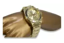 Złoty zegarek z bransoletą męski 14k Geneve mw014ydg&mbw017y