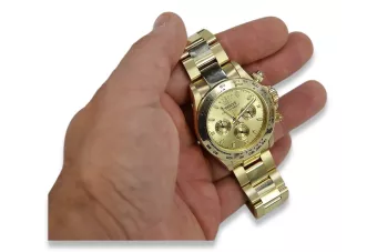 Aukso laikrodis su vyriškojo pulserio 14k Geneve mw014ydg&mbw017y