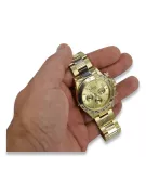Złoty zegarek z bransoletą męski 14k Geneve mw014ydg&mbw017y