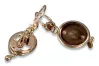 Vintage rose pink 14k 585 gold Samovar earrings cen003r