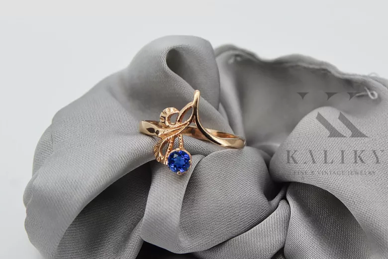 Russisch Sowjetrosa 14 Karat 585 Gold Alexandrit Rubin Smaragd Saphir Zirkon Ring vrc303