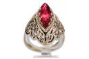 Rosyjska radziecka róża 14k 585 złoto Aleksandryt Rubin szmaragdowy szafirowy pierścionek z cyrkonią vrc017
