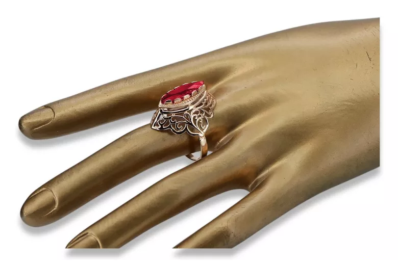 Руска съветска роза 14k 585 злато Александрит Рубин Смарагд Сапфир Циркон пръстен vrc017