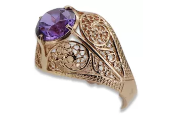 Русское советское кольцо из розового золота 14K Александрит Рубин Изумрудный Сапфир Циркон 585 vrc026