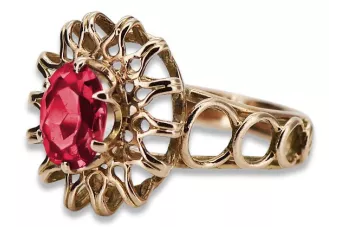 Russian Soviet rose 14k 585 gold Alexandrite Ruby Emerald Sapphire Zircon ring  vrc032