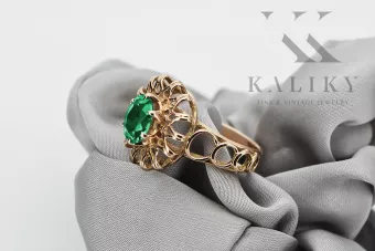 Russian Soviet rose 14k 585 gold Alexandrite Ruby Emerald Sapphire Zircon ring  vrc032