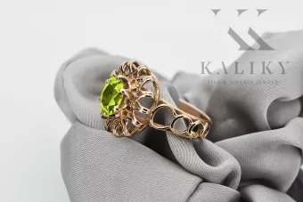 Σοβιετικό 14k 585 χρυσό Ρωσικό ροζ χρυσό δαχτυλίδι με Αλεξανδρίτη Ρουβίνι Σαφίρη Σμαράγδα Ζυρκόνια vrc032