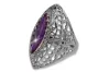 Vintage silver 925 Alexandrite Ruby Emerald Sapphire Zircon ring vrc090s
