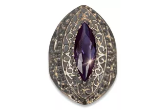 Russian Soviet rose 14k 585 gold Alexandrite Ruby Emerald Sapphire Zircon ring  vrc090