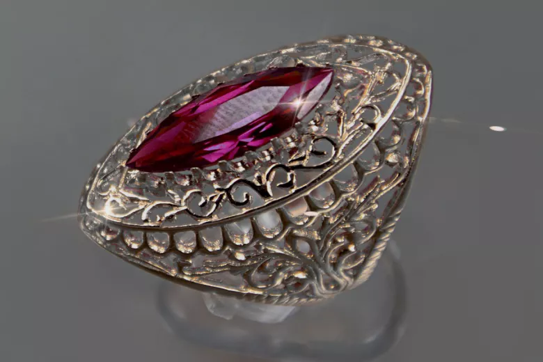 Sovietic rus a crescut 14k 585 aur Alexandrite Ruby Emerald Safir Zircon inel vrc090