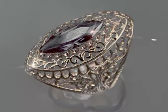 Vintage silver 925 Alexandrite Ruby Emerald Sapphire Zircon ring vrc090s
