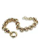Yellow 14k gold modern Anchor Charms Lady bracelet cb009y