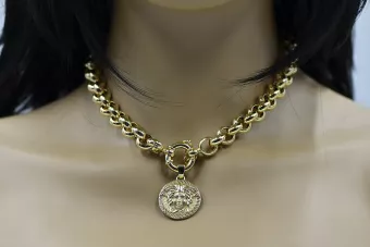 Złoty łańcuszek 14k 585 45cm-65cm z bransoletką cfb025y&cpn049yM