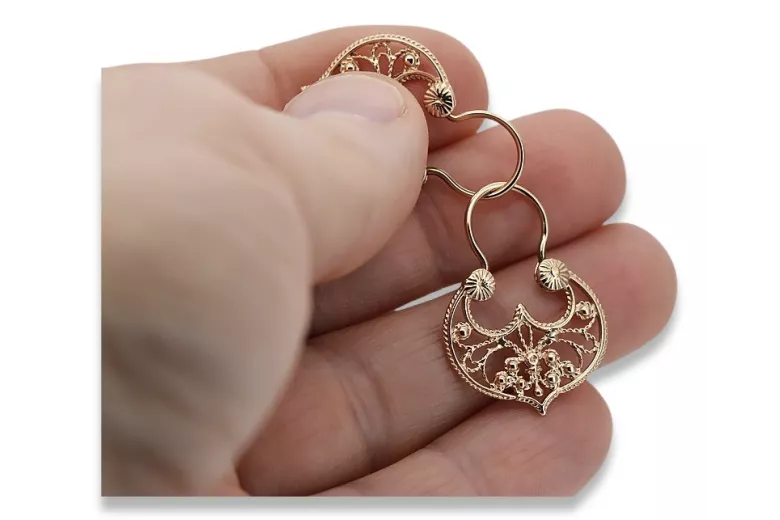 silver rose gold plated Gipsy earrings ven022rp