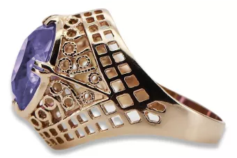 Ruso Soviet rosa 14k 585 oro Alejandrita Rubí Esmeralda Zafiro Zircón anillo vrc030