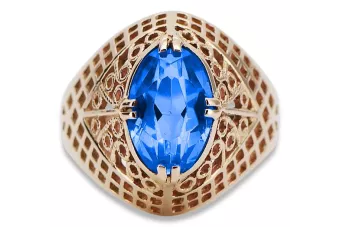 Russische sowjetische Rose 14 Karat 585 Gold Alexandrit Rubin Smaragd Saphir Zirkon Ring vrc030