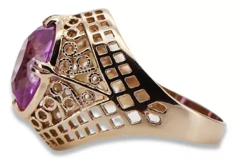 Russische sowjetische Rose 14 Karat 585 Gold Alexandrit Rubin Smaragd Saphir Zirkon Ring vrc030