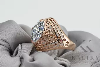 Rusijos sovietinės rožės 14k 585 aukso aleksandrito rubino smaragdo safyro cirkonio žiedas vrc030