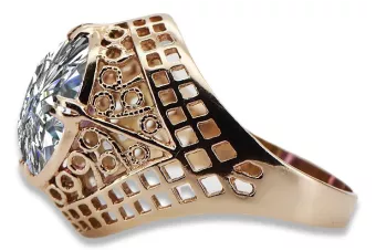 Rusijos sovietinės rožės 14k 585 aukso aleksandrito rubino smaragdo safyro cirkonio žiedas vrc030