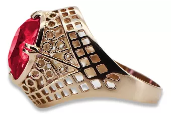 Russische sowjetische Rose 14 Karat 585 Gold Alexandrit Rubin Smaragd Saphir Zirkon Ring vrc030