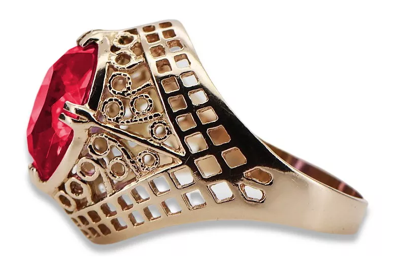 Rosyjska radziecka róża 14k 585 złoto aleksandryt rubin szmaragd szafir cyrkon pierścionek vrc030