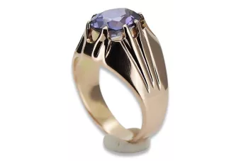 Ring of Pink Red Gold 14k 585 s Alexandrite Ruská Vintage VRC016