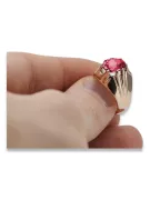 Rosyjska radziecka róża 14k 585 złoto aleksandryt rubin szmaragd szafir cyrkon pierścionek vrc016