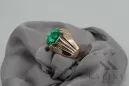 Pierścionek z różowego czerwonego złota 14k 585 z emeraldem Rosyjski Vintage vrc016