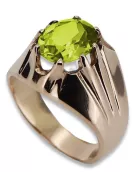 Ring of Pink Red Gold 14k 585 s Peridot Russian Rusky VRC016